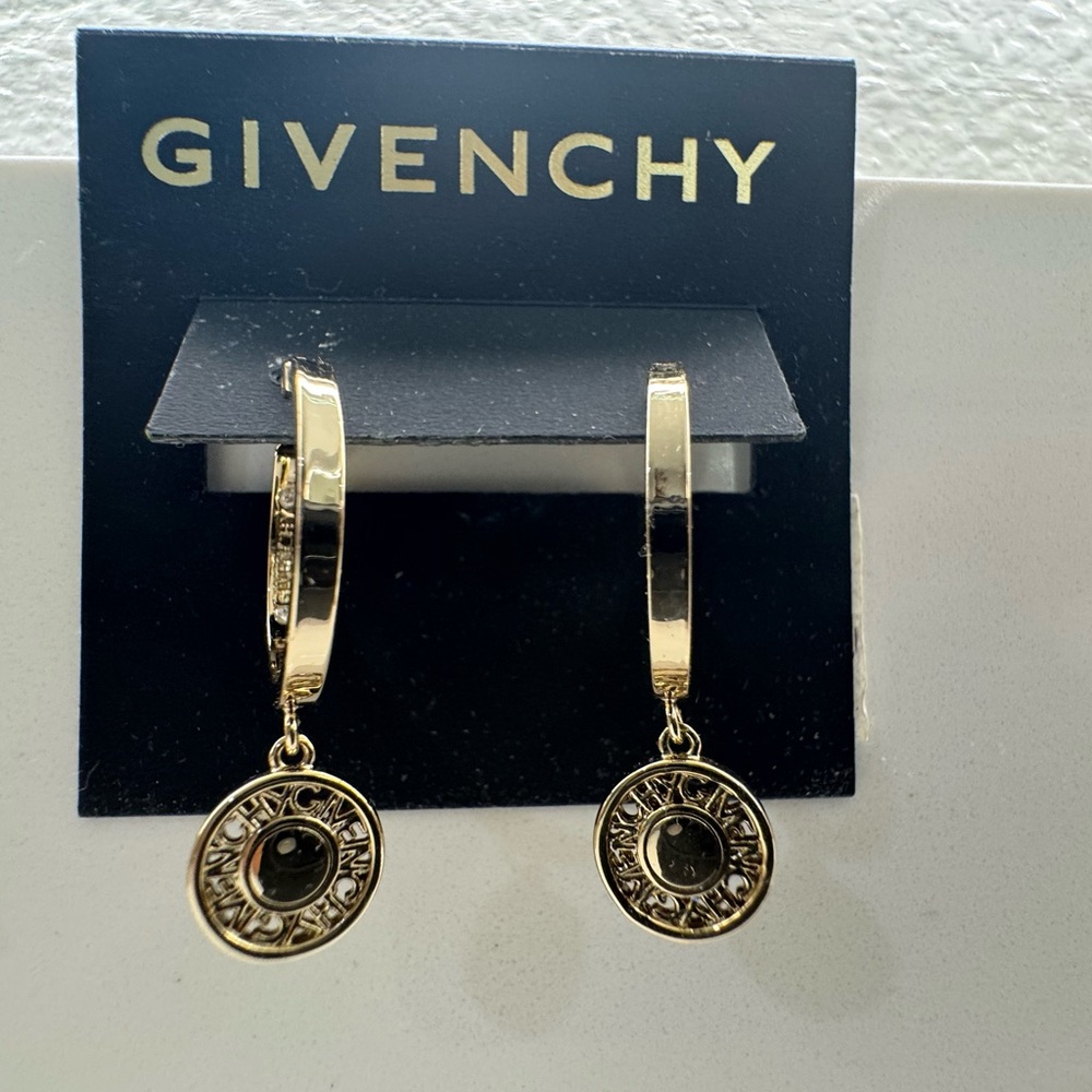 Givenchy Gold and Black Dangle Earrings